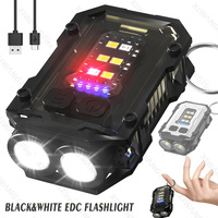 Mini COB Keychain Flashlight,Clip-On Rechargeable EDC Torch Ultra Compact Pocket Light for Hiking Camping Fishing Emergency Gift