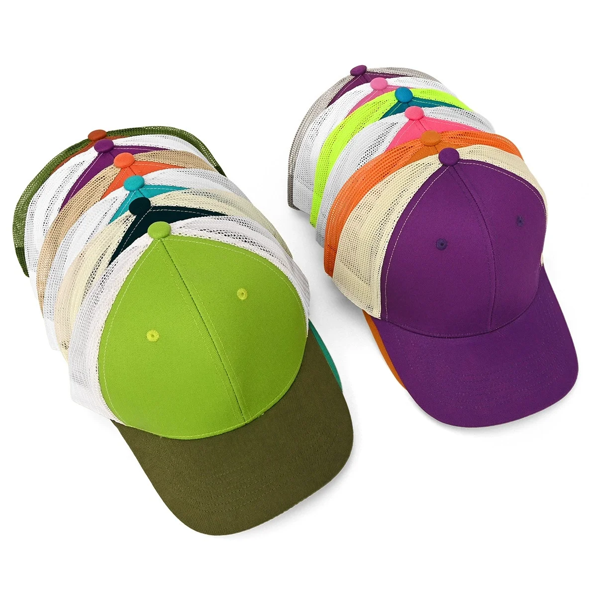 Hot Sale Unisex Cap Slight Curved Brim Style Trucker Hat Men & Women Casual Outdoor Breathable Summer Cap