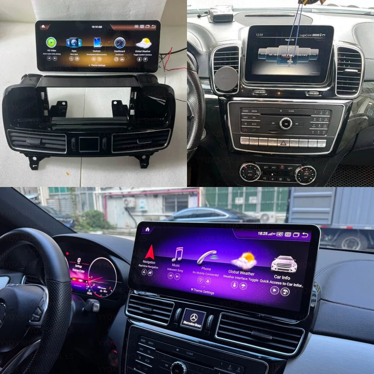 14.6“ Ultra-thin For Mercedes Benz ML GL GLE GLS W166 X166 2012-2019 Carplay Car GPS Navigation Multimedia Stereo Screen Androi