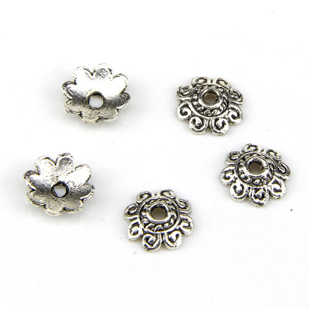 300 шт. аксессуары для подвесок из бисера, тибетские серебряные подвески с цветами, смешанные подвески, ювелирные изделия