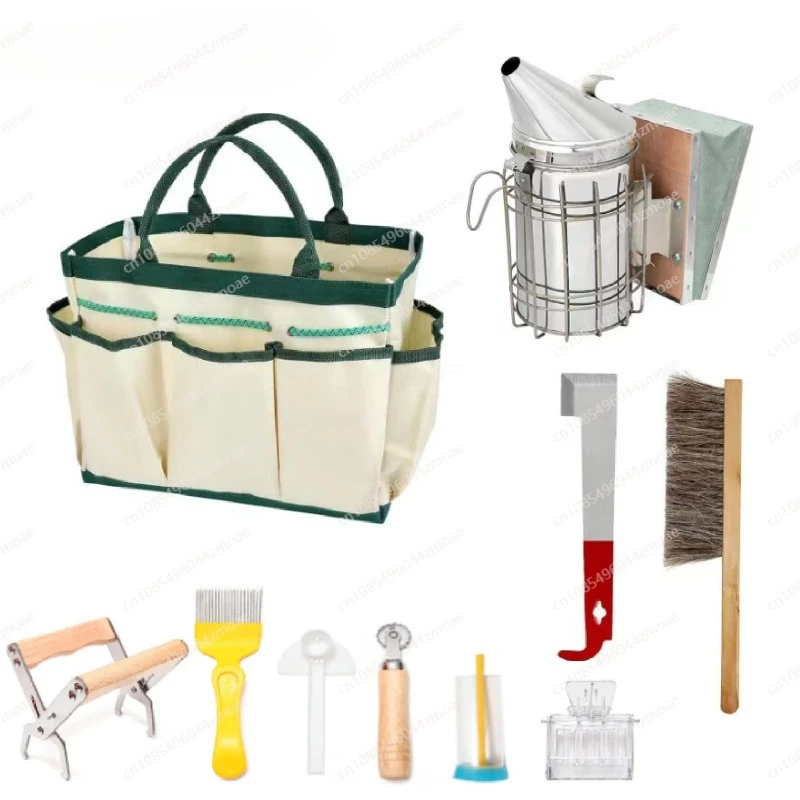 

Набор распылителей дыма для пчеловодства, распылитель дыма из нержавеющей стали, подъемный зажим для селезенки, нарезанный мед, развертка, набор для пчел King Cage