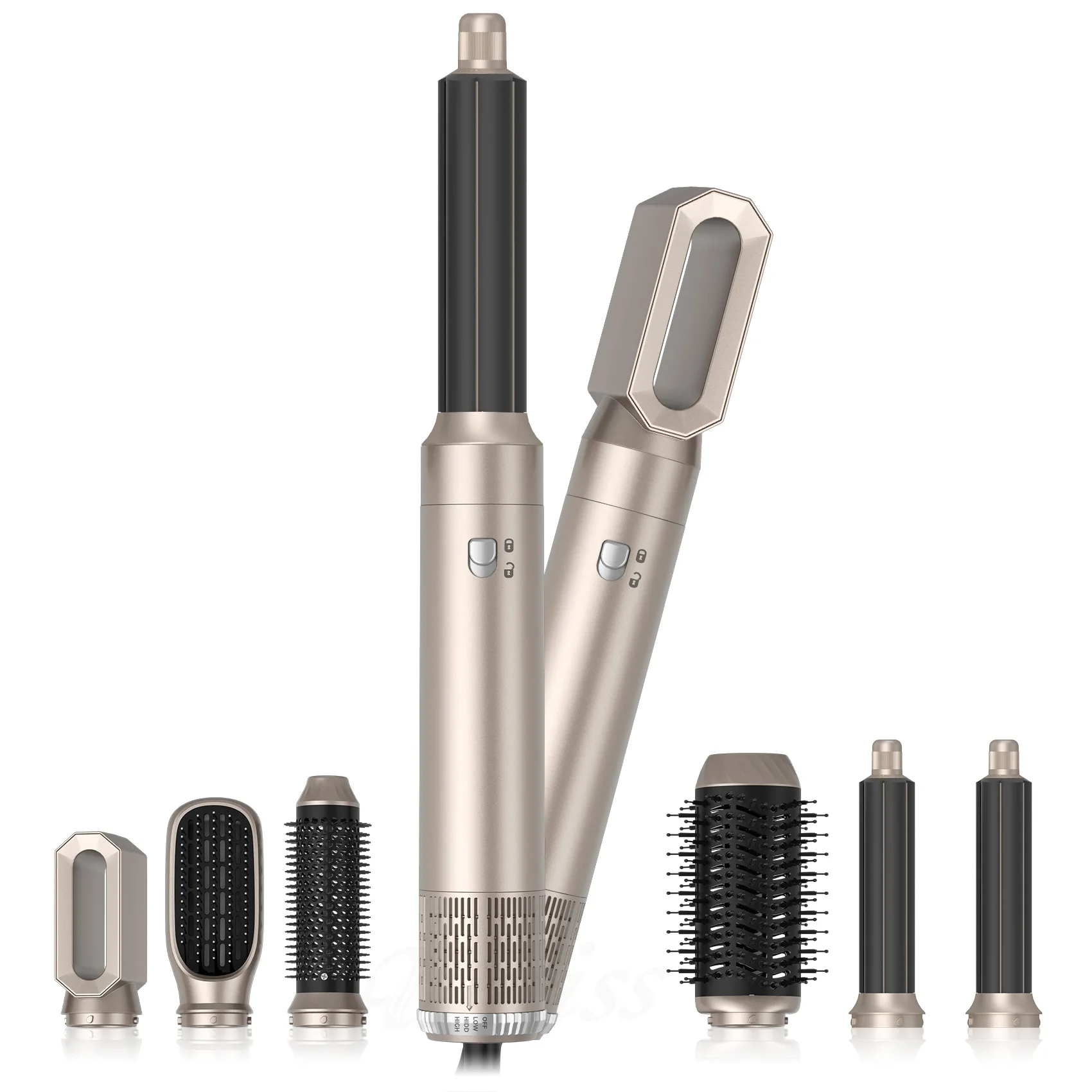 6 في 1 تدليك الشعر بكرة الشعر فرشاة تصفيف ضربة تجفيف المهنية الأيونية مجفف الشعر الكهربائي السيارات التفاف مشط الهواء الساخن مكواة تجعيد #5