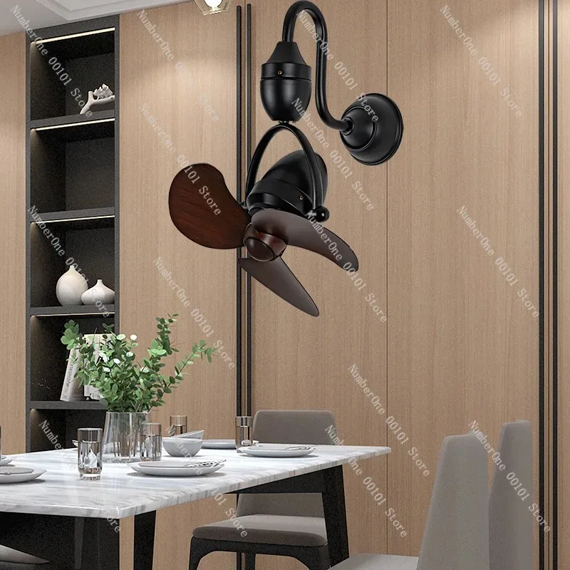 Corner Mount Oscillating Fan, Variable Frequency Ceiling Fan With Remote Control For Bedroom Bathroom Dining Room