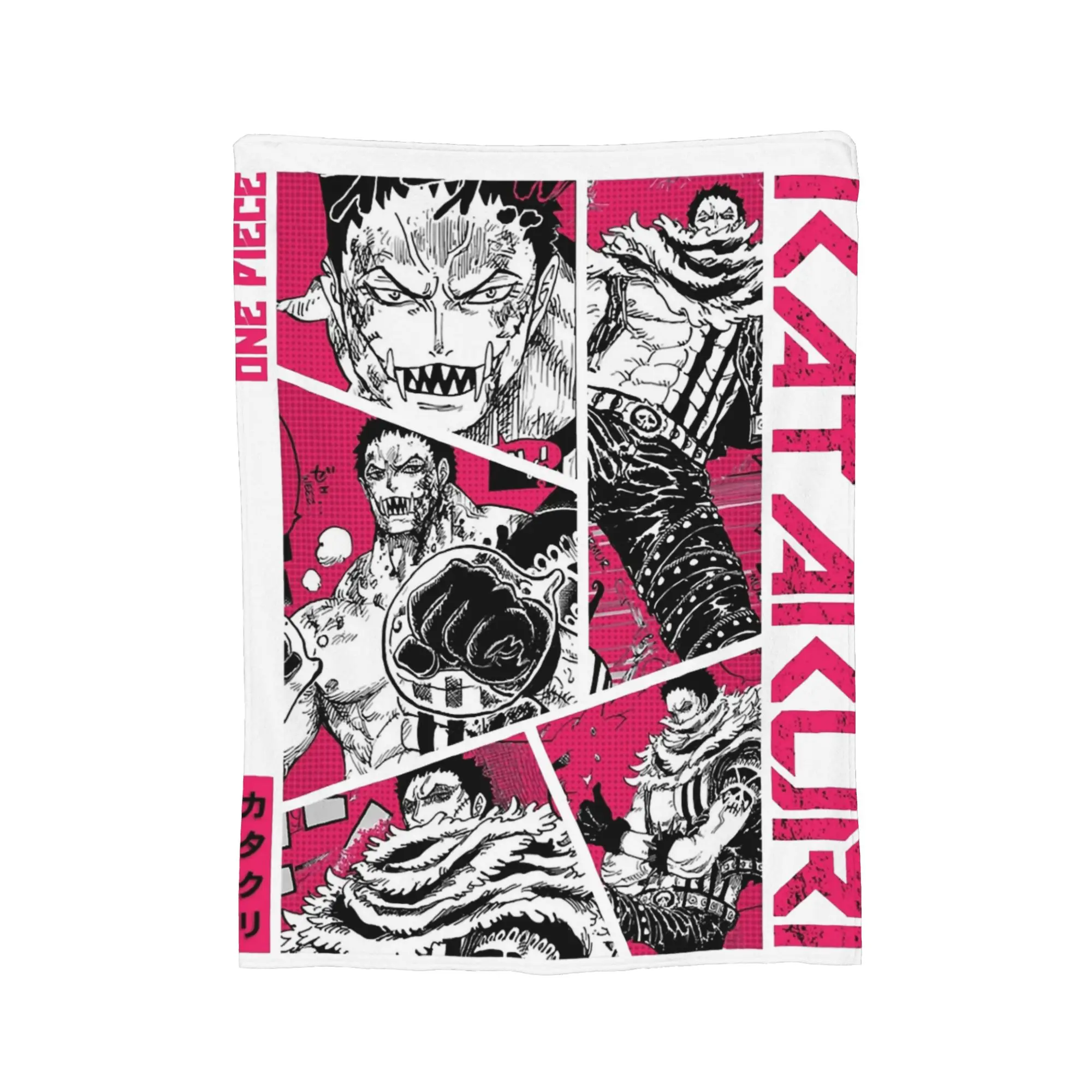 Katakuri Figure Flannel Blankets Monkey D Luffy Awesome Throw Blankets for Bed Sofa Couch 125*100cm Bedspread