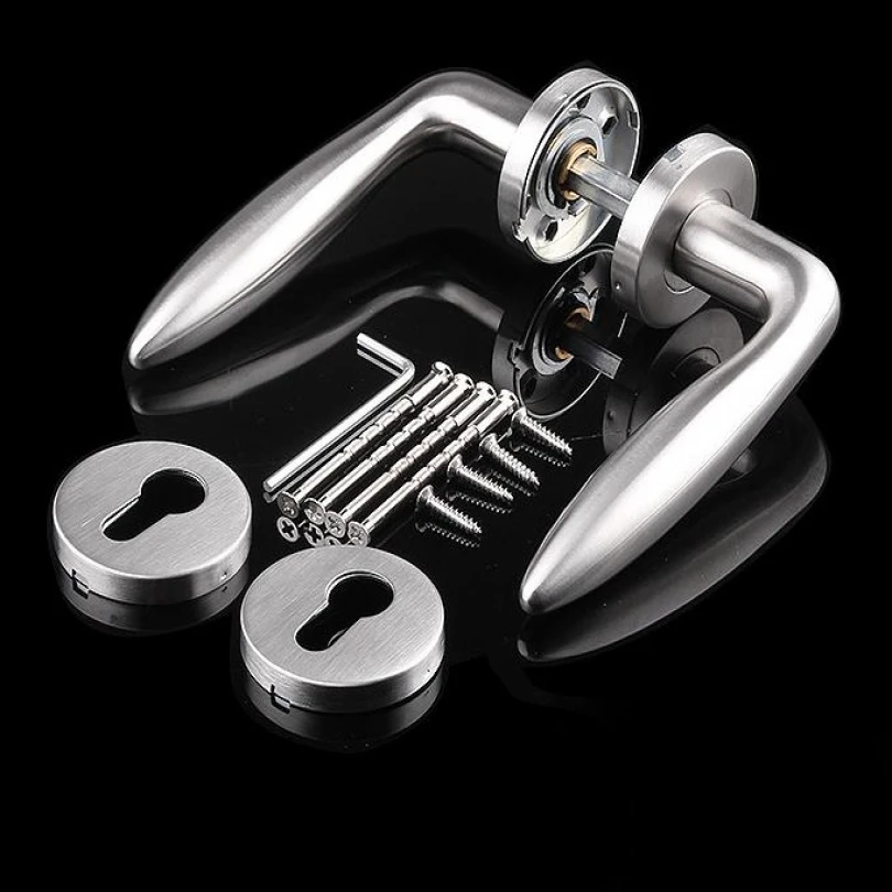 60mm Stainless Steel Mute Center Distance Door Handle Lock for Room Door / Bedroom Door with Serviceable Adjustable Latch