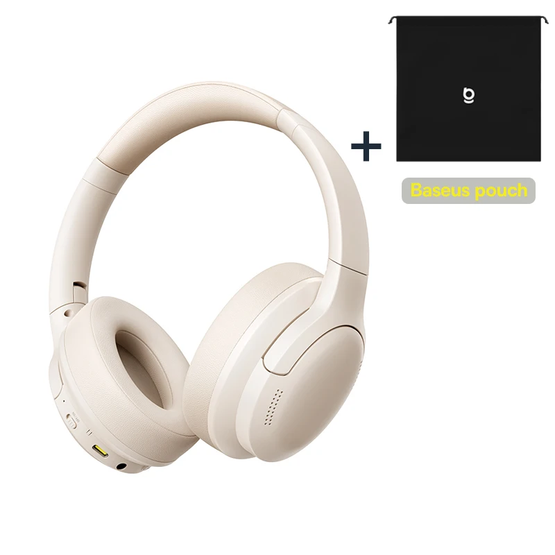 Baseus BH1 Lite Draadloze hoofdtelefoon Bluetooth 6.0 ENC Clear Call Headsets Super Bass Hit-oortelefoon 80 uur speeltijd Over-ear-headset