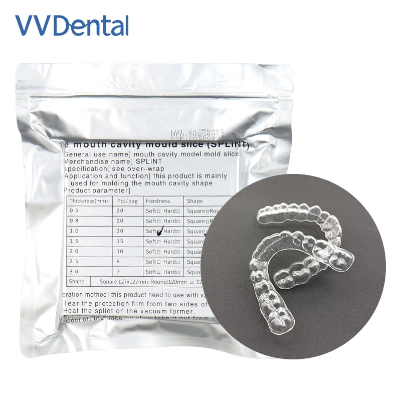Dental Lab Thermoforming Material Vacuum Forming Hard Soft Sheets Orthodontic Splint Retainer Slice 0.8/1.0/1.5/2.0mm