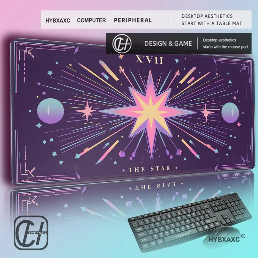 

HYBXAXC The Star Tarot Card Large Desk Mat Celestial Witchy Mouse Pad for Home Office Aesthetic Gaming Setup and Tarot Lovers
