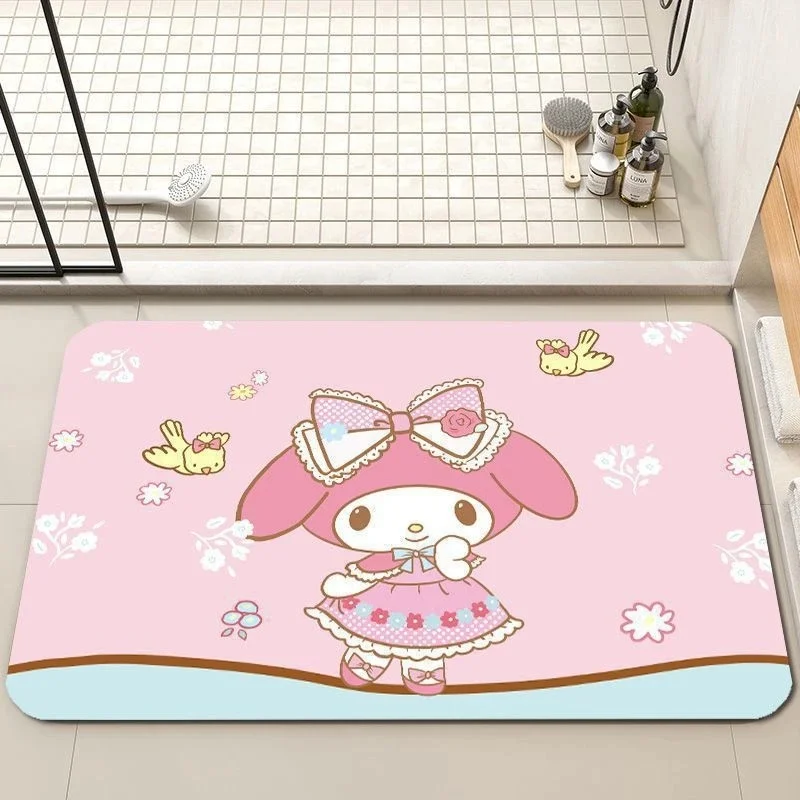 Lovely Kuromi Diatomaceous Earth Rug, Excellent Water Absorbing Performance, Slip-resistant Floor Mat for Bathroom &Home Gateway
