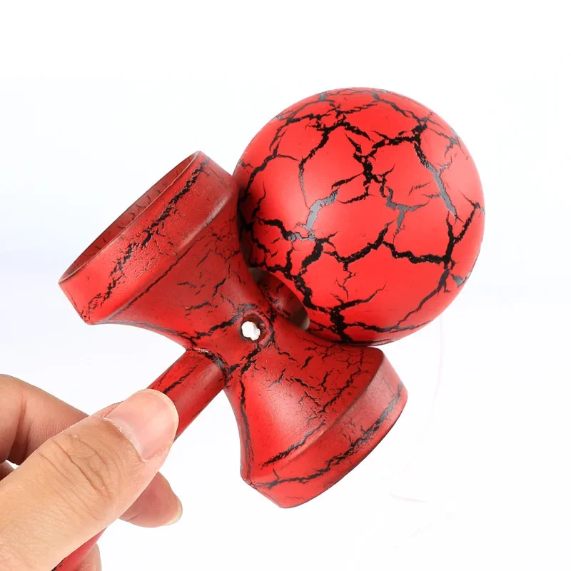 Crack Painted Kendama Toy Outdoor Fitness Balls Train Eye-hand Coordination for Children Adults Outdoor Fun Juggling Sports Ball