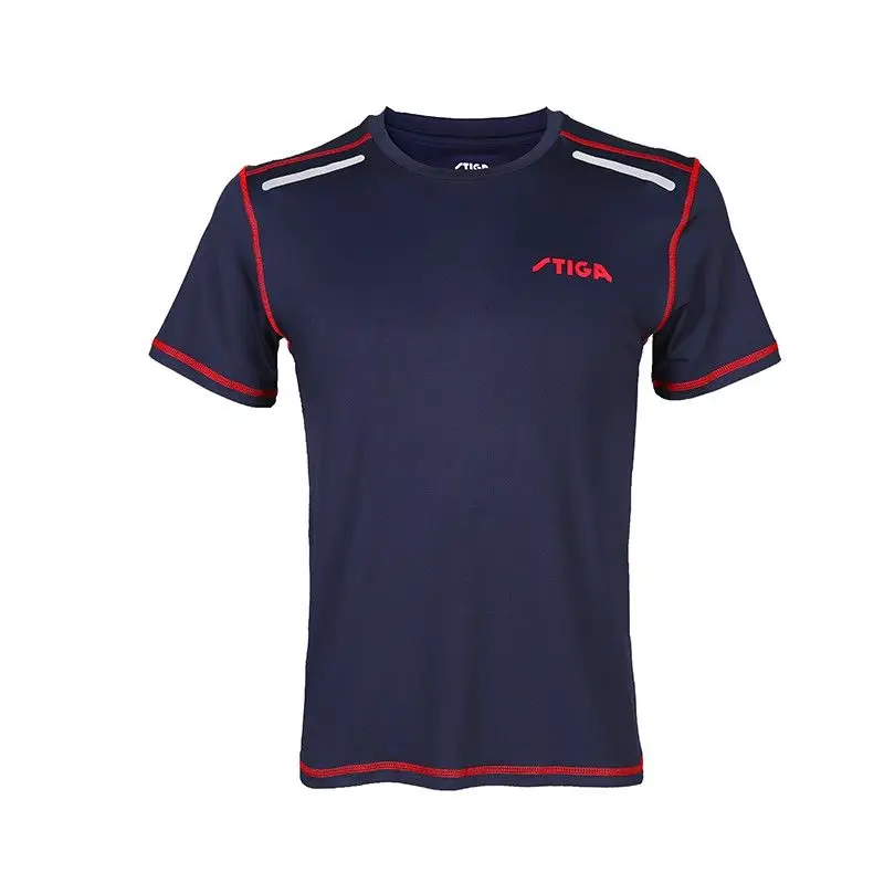 STIGA-Uniforme de tennis de table pour hommes et femmes, à manches courtes, pour compétition professionnelle, séchage rapide, sportif