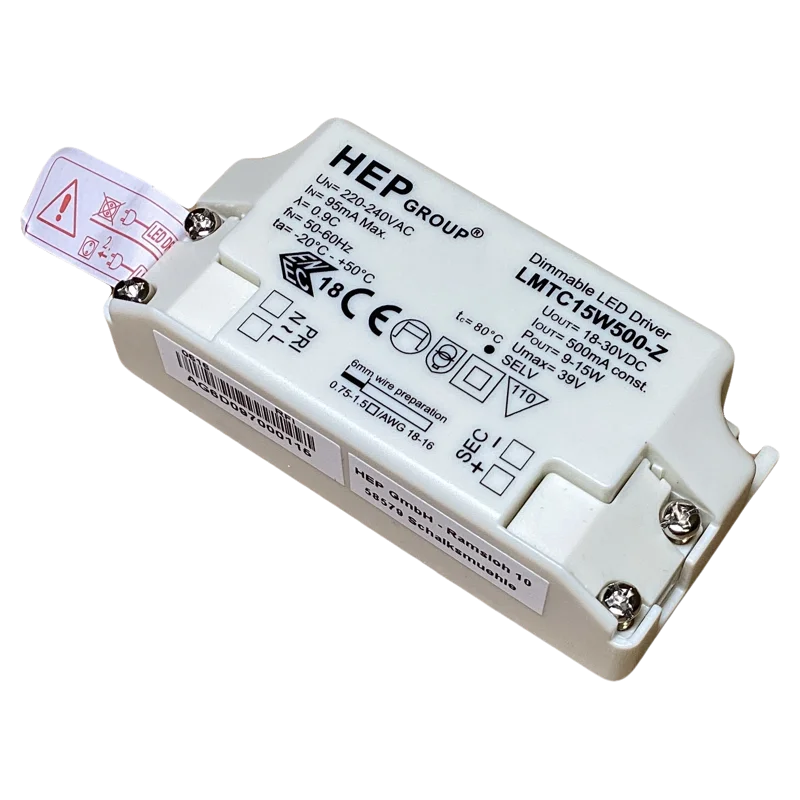 

Светодиодный драйвер с затемнением триака 9–15 Вт, 500 мА, совместимые фазовые диммеры LMTC15W500-Z