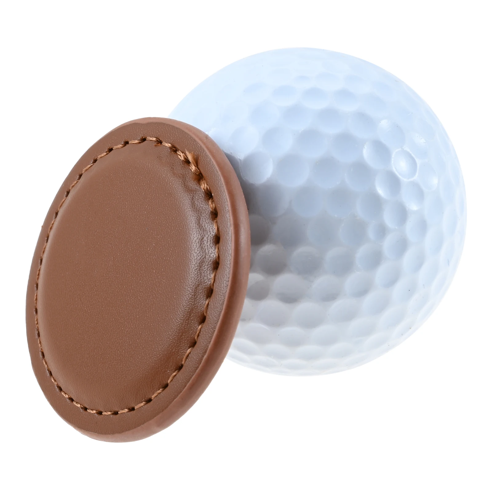 Golf Ball Marker Flat Magnetic Position Marker For Golf Ball Artificial Leather For Golf Course Competition Golfers Gifts 4x4cm