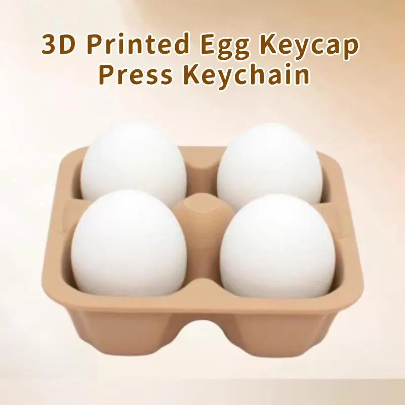 3D Printed Button Clicker Keyring Egg Banana Keycap Press Keychain Creative Relaxed Press Keyboard Keyring Backpack Pendant
