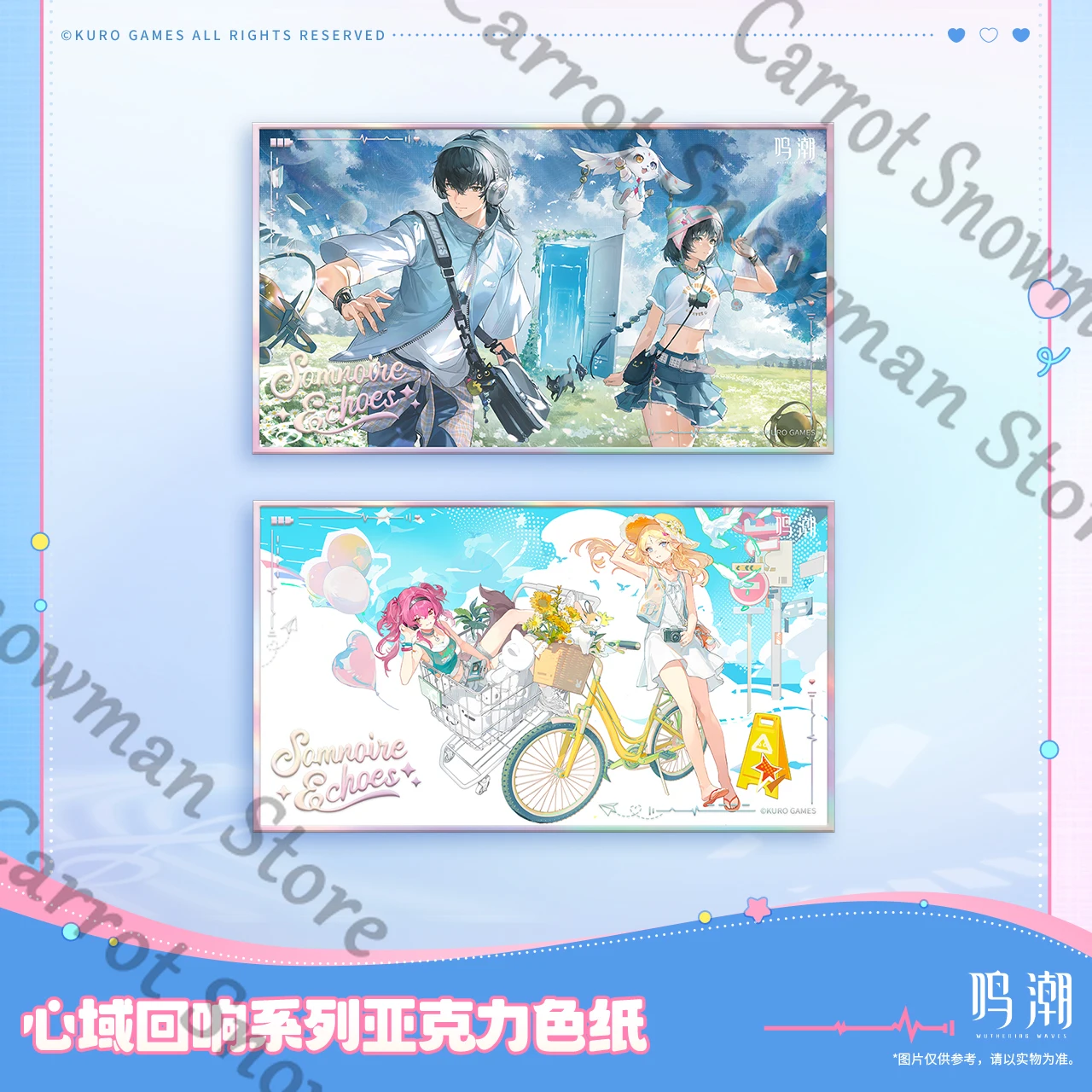 Wuthering Waves Heart Echo Series زملاء روفر مان/Miss Cartethyia Lupa ورق أكريليك ملون رسمي حقيقي جمع هدية