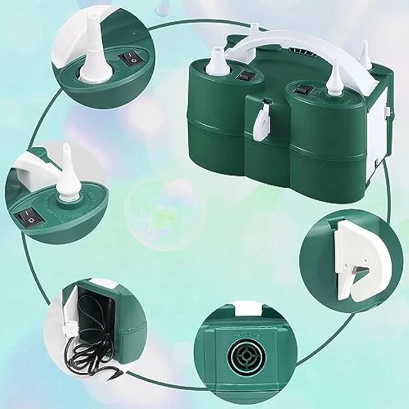 Powerful Electric Balloon Pump,Air Inflate/Deflate Pump,Double Motor For Swimming Pool, Inflatable Bed And Etc.