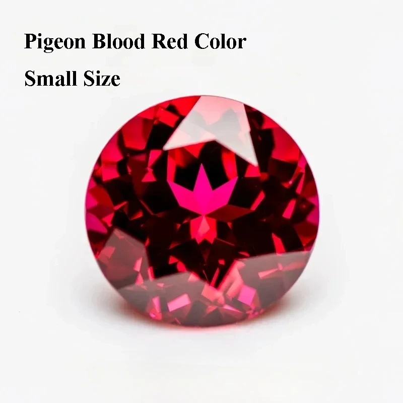 

Lab Grown Ruby Round Shaped Small Size Pigeon Blood Red Color Charm Gemstone Advanced Jewelry Rings Earrings Making