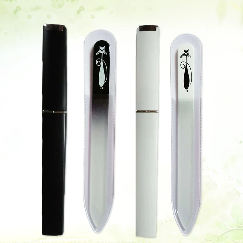 

2Pcs Colorful Glass Nail Files Double Side Smooth Safe Edge for Natural Fake Nails Art Shaping Manicure Buffer Tools Supplies