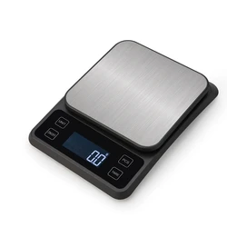 Household Stainless Steel 5kg Food Bakery Grams 0.1g Accurate 10kg Desktop Scale Kitchen Electronic Weighing Battery Model