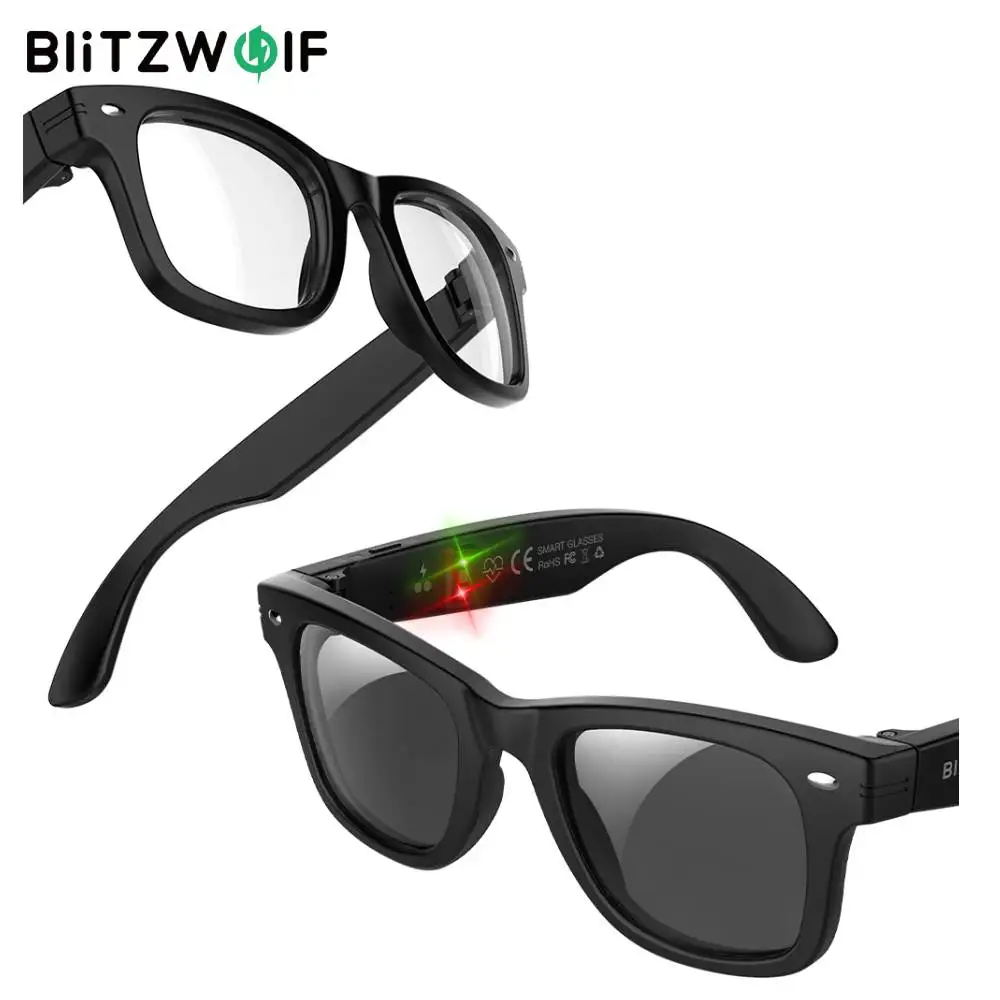 

BlitzWolf BW-AG1 Smart AI Glasses Heart Rate Monitoring UV Detection 100+ Languages AI Translation HiFi Audio IP66 Waterproof