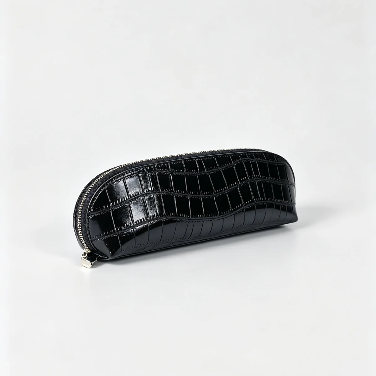 Echtes Leder Krokodil-Prägung Schwarzes Kosmetiktaschen-Set für Damen Toilettenartikel-Organizer Große Kapazität Reise-Make-up-Tasche – Detail 23