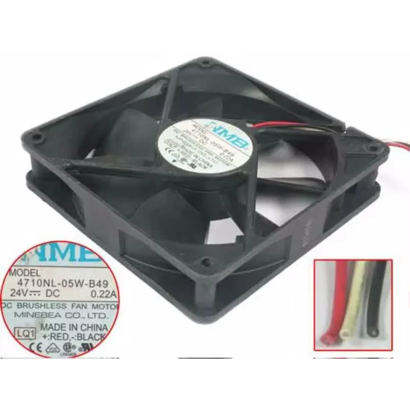 NMB-MAT 4710NL-05W-B49 LQ1 DC 24V 0.22A 120x120x25mm Server Cooling Fan