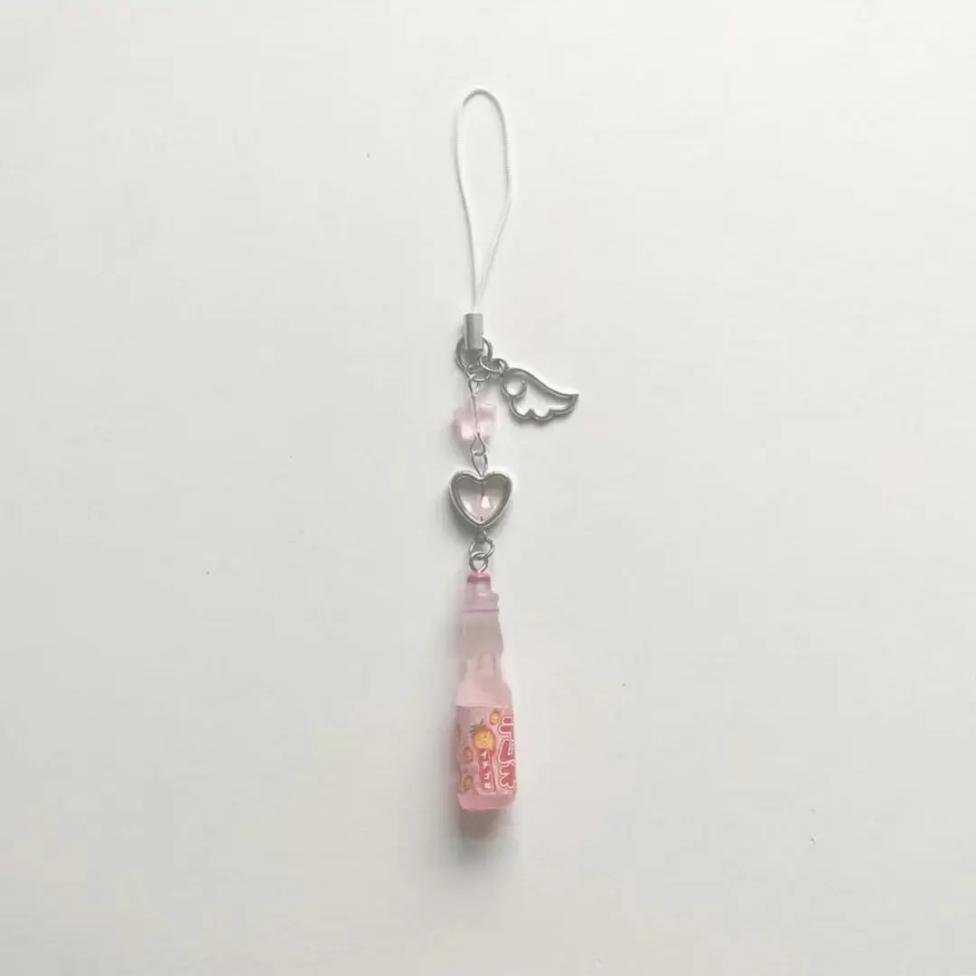 Handmade ramune soda bottle phone charms/ keychain bag charms gift