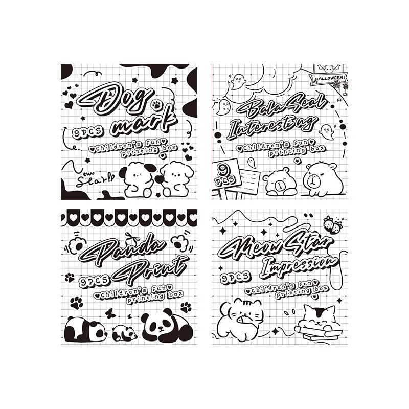 9  Funny child signet cartoon creativity DIY handmade Scrapbooking Material Diary Album Junk Journal Supplies