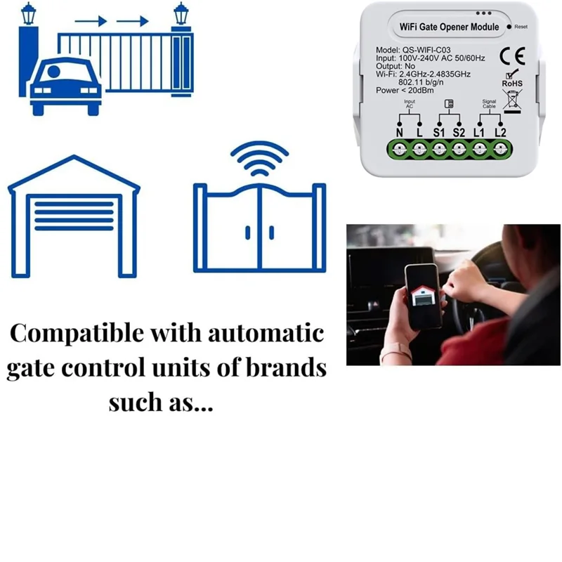 CS-Tuya Smart Curtain Switch Module Connect Roller Blinds Shutter Electric Motor For Alexa Google Home