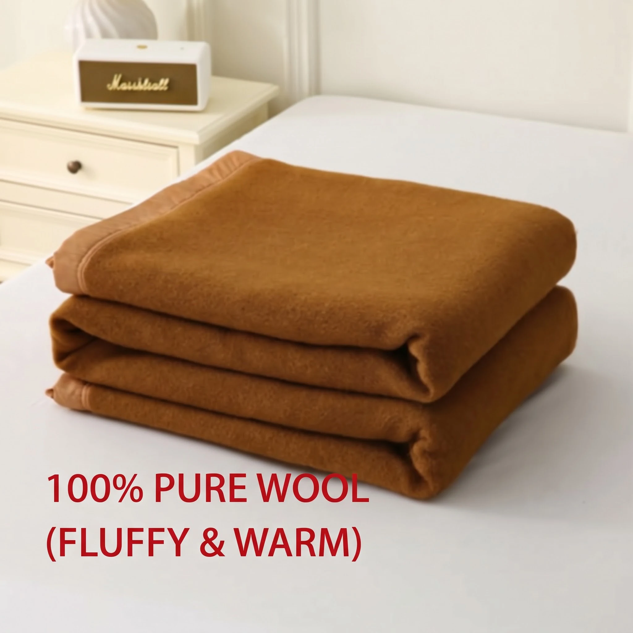Wool Blanket 100 Pure Wool Warm Bed Sofa Office Nap Throw Blanket Camping Home Camel Color 150x200cm 180x200cm 200x230cm
