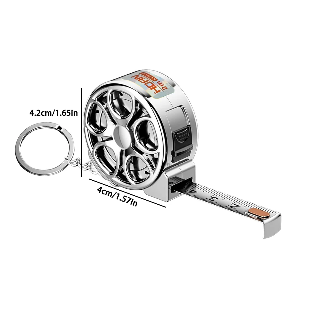 Mini-Taschenmaßband 2M mit Edelstahlklinge & ABS-Gehäuse | Einziehbares Messwerkzeug für Zuhause, Englische und Metrische Systeme – Detail 8