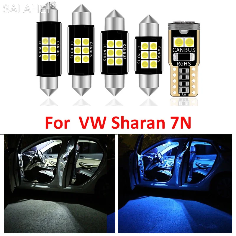 17Pcs White Canbus LED light Upgrade Fob For Volkswagen VW Sharan 7N 2011-2018 Dome Vanity Mirror Lamp Auto Interior Accessories