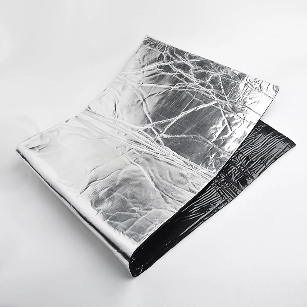 Engine Bay Thermal Acoustic Mat 100x40cm 5mm Fire Resistant Heat Reflective Pad for Hood and Firewall Installation