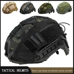 Tactical camouflage 500D nylon helmet cover with elastic rope hunting military FAST camouflage helmet cover air gun accessories