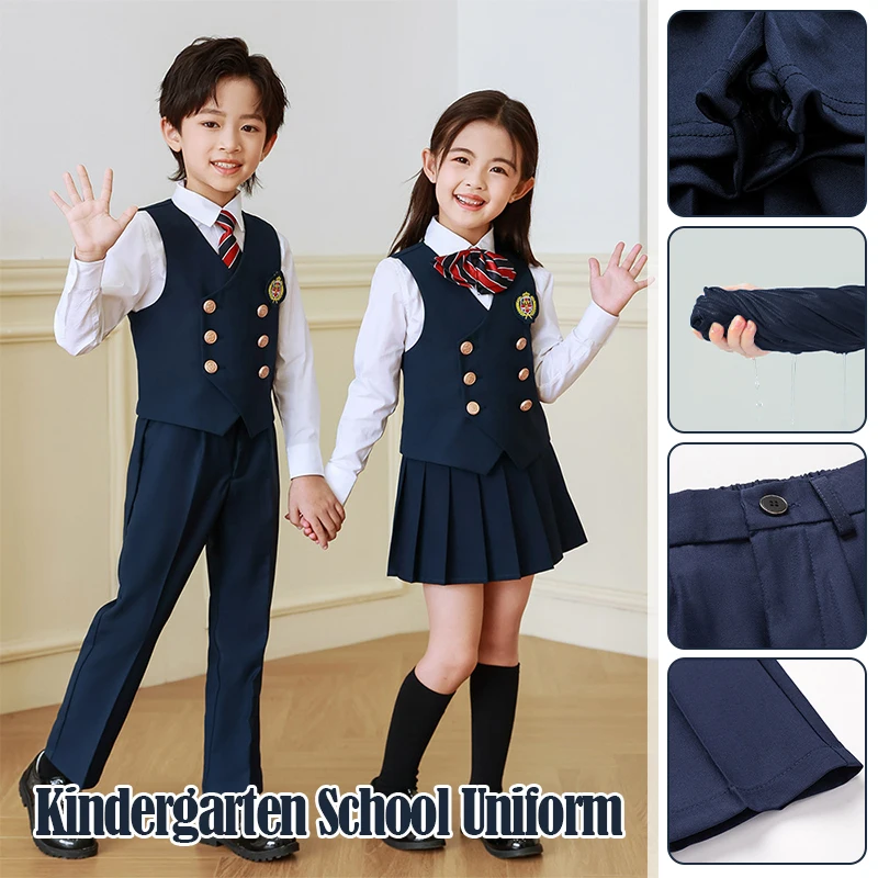Ragazzi in stile britannico Estate 3 pezzi/set Camicia Pantaloncini Papillon Abito da sposa Adolescente Bambini Compleanno Custome Uniforme scolastica per bambini