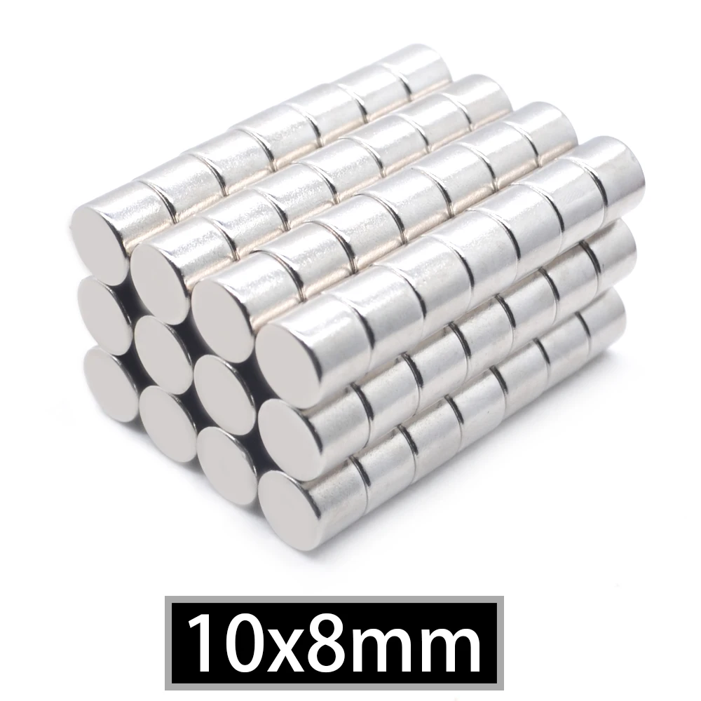 

2/5/10/20/50/10000Pcs 10x8 Neodymium Magnet 10mm x 8mm N35 NdFeB Round Super Powerful Strong Permanent Magnetic imanes Disc