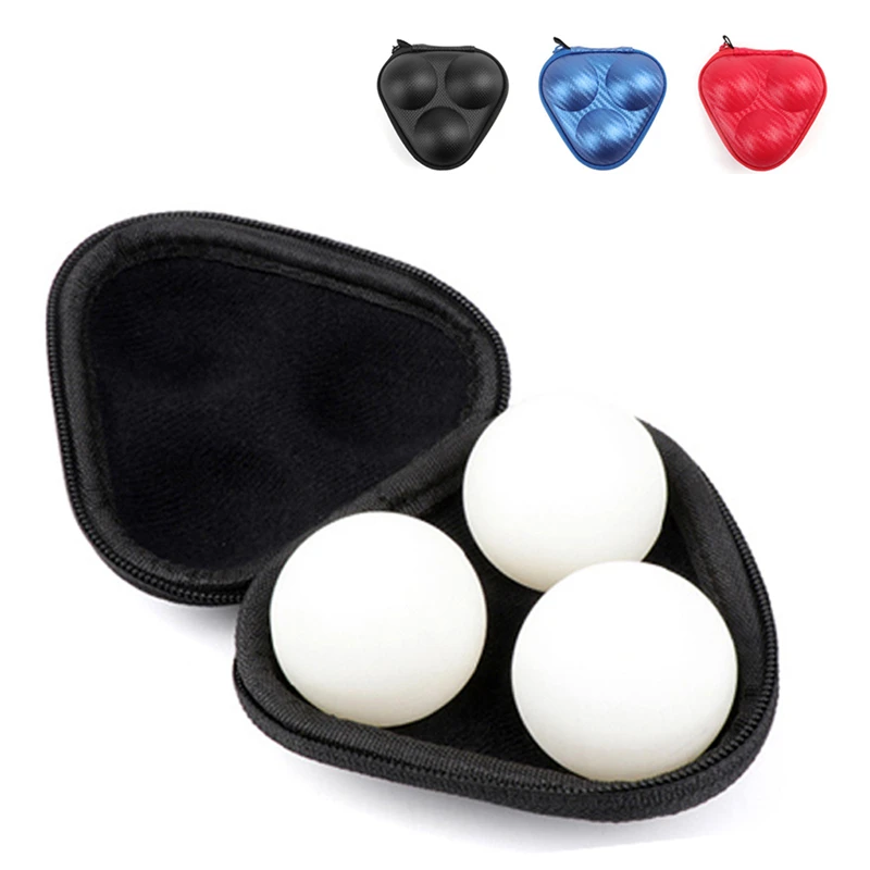 Huieson Portable Leather Table Tennis Ball Case Hard Box Durable Ping Pong Ball Bag  Lightweight Waterproof mini bag 3 colors