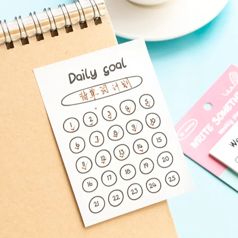 8 Style Planner Studing Planning Daily Weekly Monthly Checklist Notepad Timetable Self-Stick Notes Schedule Planner Memo Pad