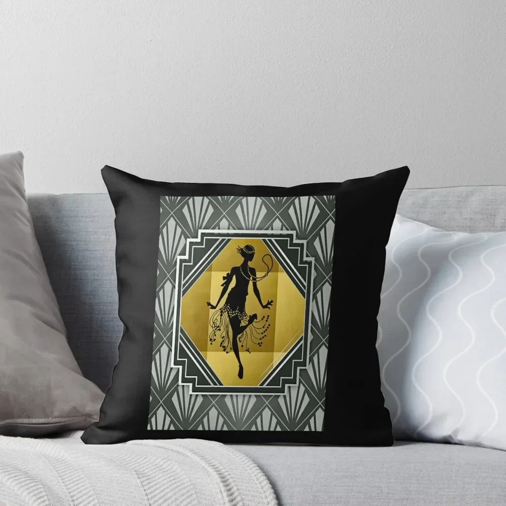 

Art Deco Flapper Roaring 20&x27;s Gatsby Style Print Classic . Throw Pillow Cushions For Sofa Cushions Cover pillow