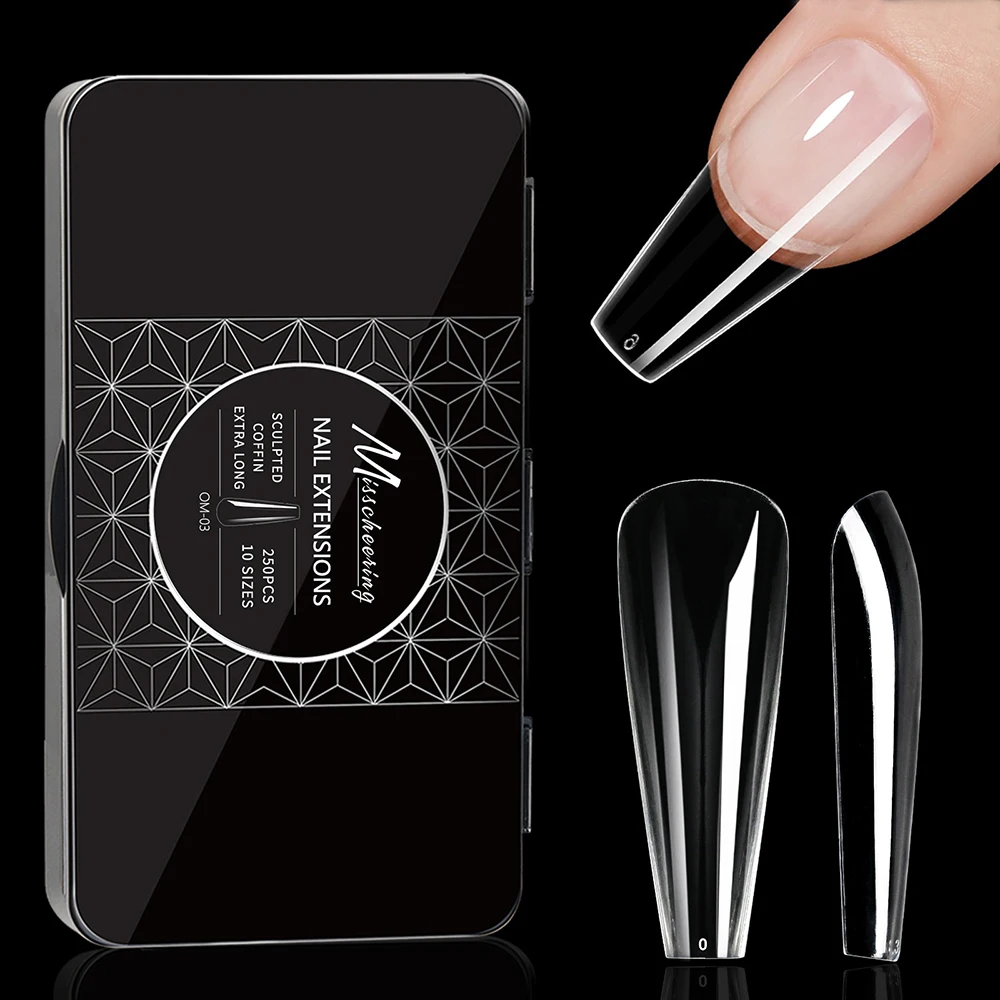 

Clear Seamless Nail Pieces Set Comfortable Fit Soft Fake Nails For Women Female