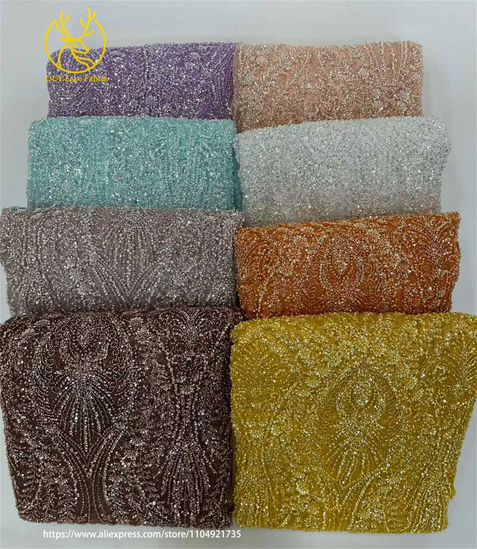 فاخر الأفريقي النيجيري العريس الترتر مطرز أقمشة الدانتيل 2025 الفرنسية الذهب شبكة نسيج الدانتيل لحفل الزفاف فستان الخياطة 5 ياردة