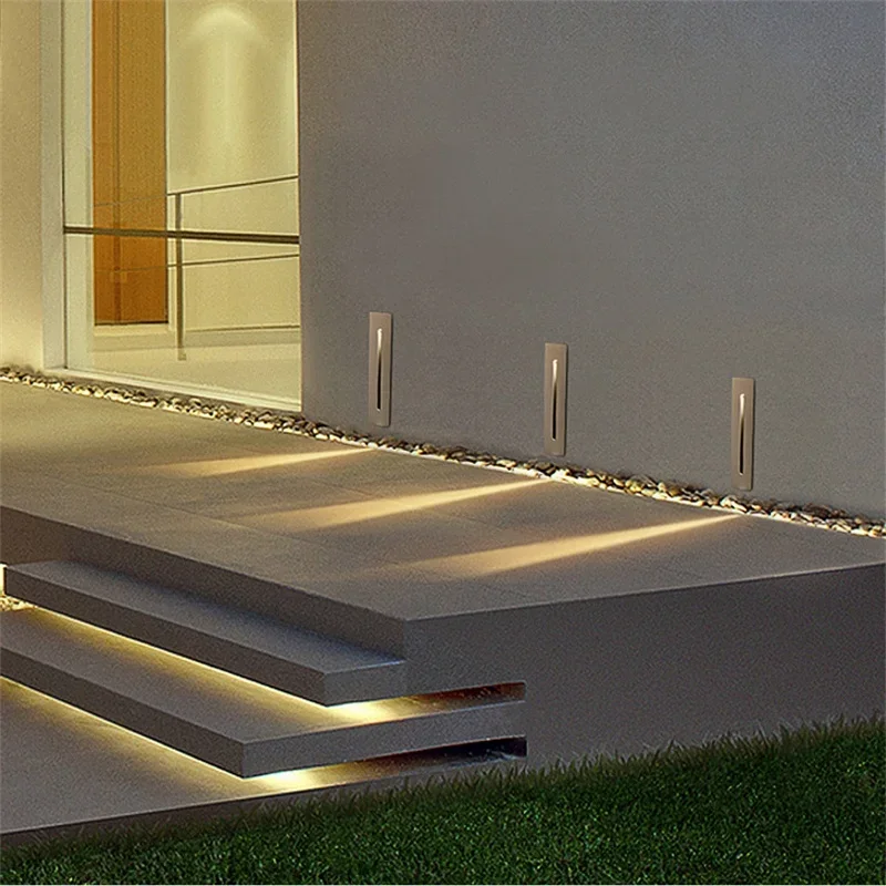 Simple Wall Lamp IP65 Waterproof Outdoor Indoor Night Lighting Sensor LED Step Light for Hallway Staircase Decorative Lighting