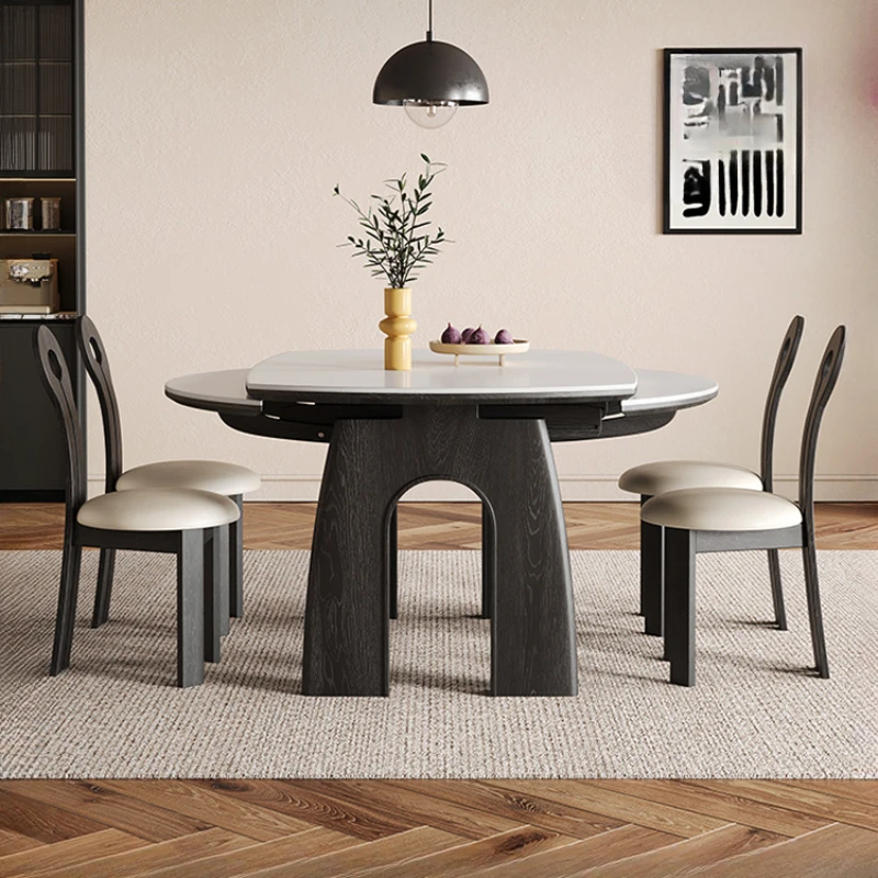 Round Kitchen Dining Table Modern Unique Unfoldsnle Living Room Salon Dining Table Luxury Design Tables À Manger Home Furniture