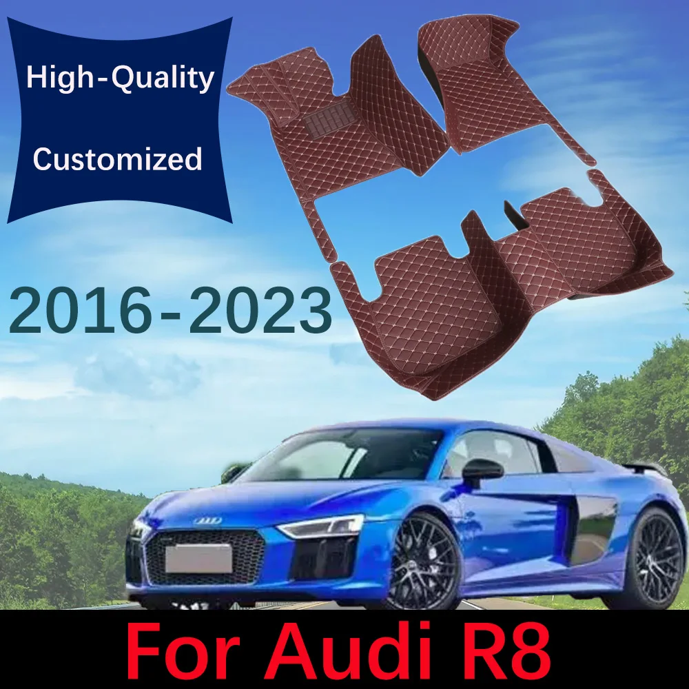 

Custom Leather Car Floor Mats For Audi R8 2016 2017 2018 2019 2020 2021 2022 2023 Automobile Carpet Rugs Foot Pads Interior