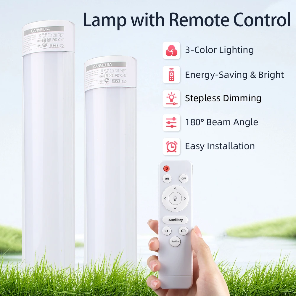 

Светодиодный трубчатый светильник с дистанционным управлением, кухонный светильник под шкафом, 110 В-220 В, поверхностный светильник для дома, съемный трубчатый светильник