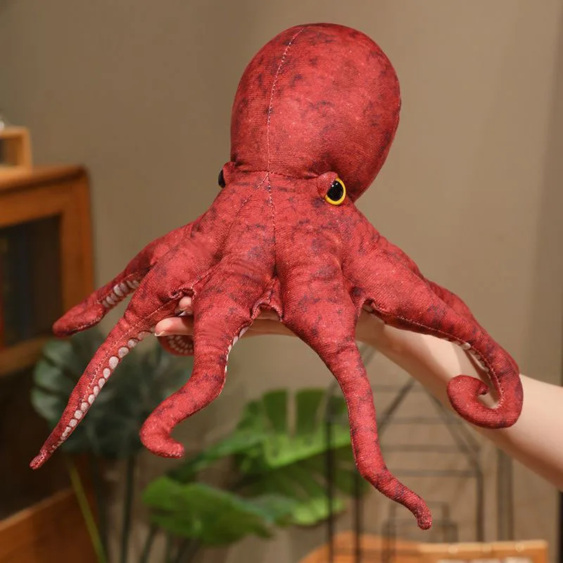 Realistic Red Octopus Plush Toy Soft Stuffed Sea Animal Octopus Plushie Pillow Home Decor Gift for Kids Girls Family Kawaii