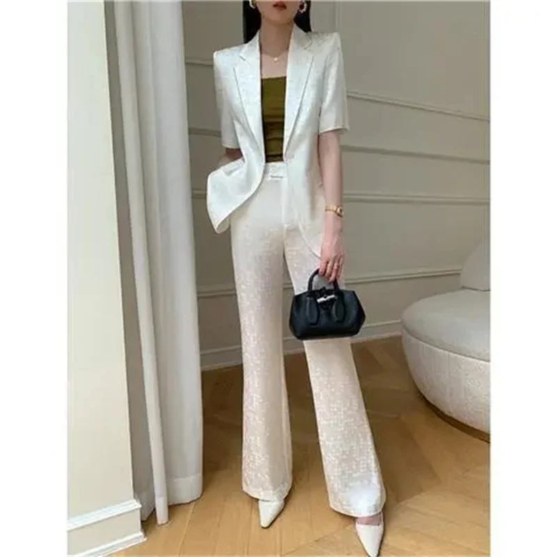 Completo in tessuto Jacquard completo estivo da donna sottile professionale di fascia alta pendolarismo stile britannico sorella reale acido acetico