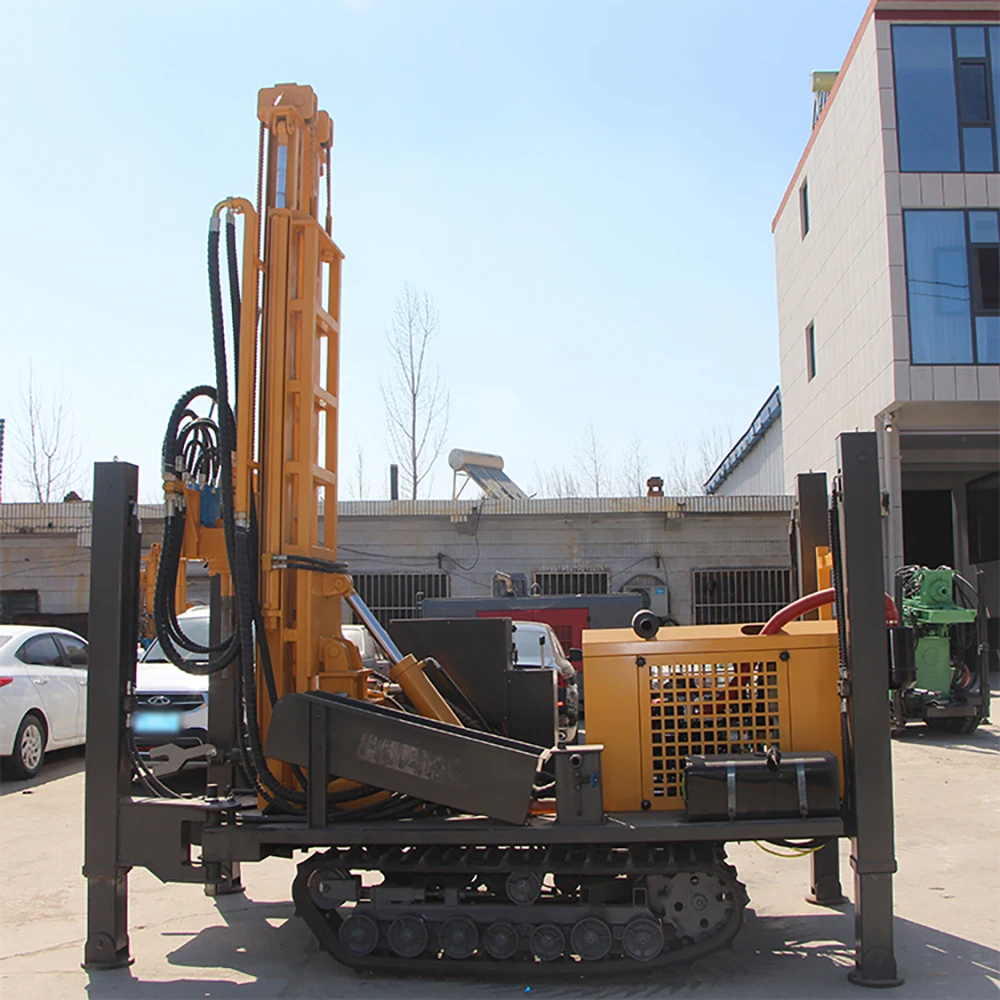 Diesel Powered Drilling Rig Crawler Hydraulic Water Well Drill Rig Motor Pump 180m 200m Max Depth Deep Borehole Drilling Rig