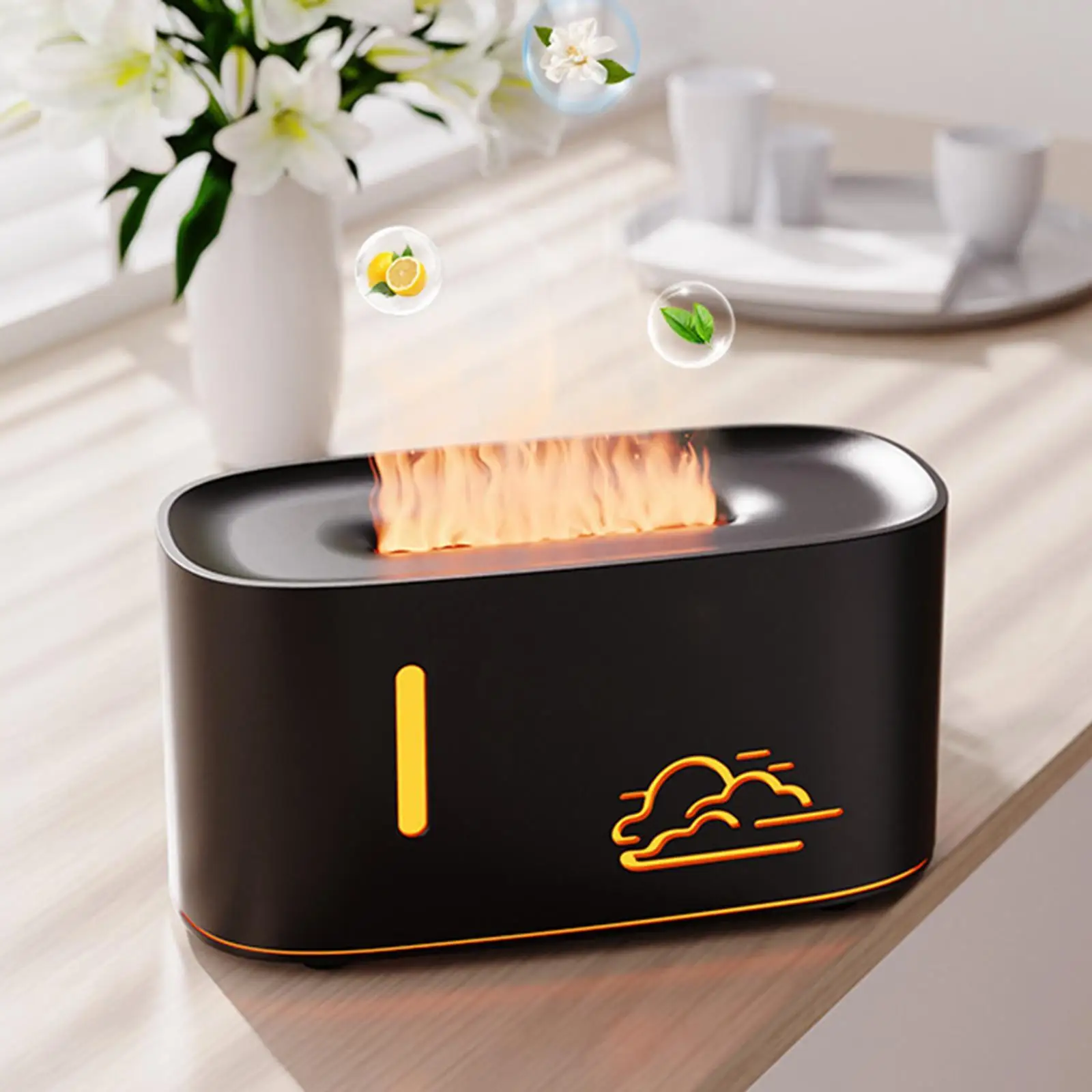 

Увлажнитель воздуха с пламенем, 2 режима, бесшумный увлажнитель воздуха, прохладный туман, USB-диффузор эфирного масла для спальни, йоги, домашнего офиса, спа-отеля