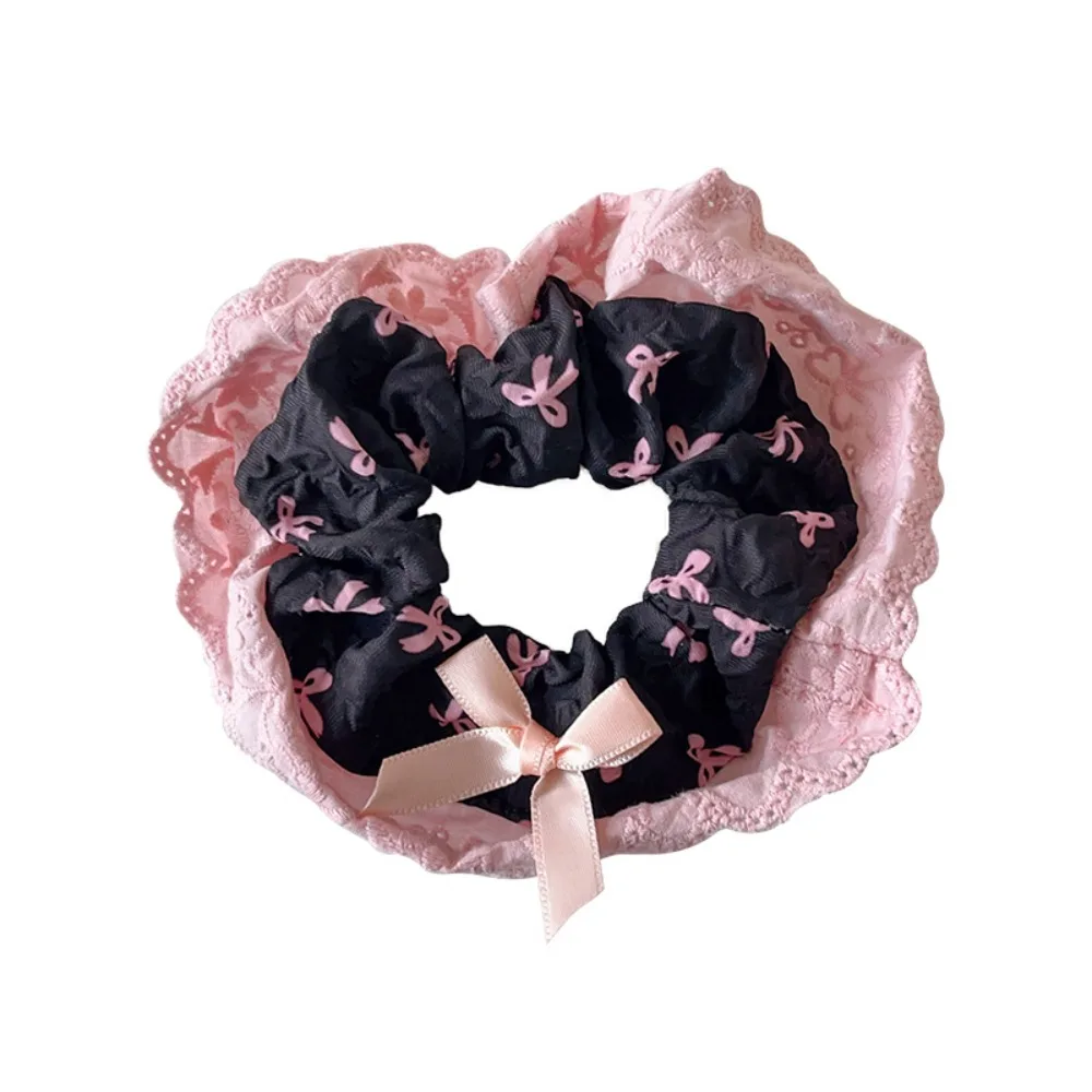 Y2K Bow Hair Scrunchies Cute Korean Style Cloth Bow Hair Rope High Elastic Rubber Band Balletcore Hair Ring Female/Girls